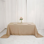 90"x132" Rectangular Faux Burlap Polyester Tablecloth - Natural TAB_JUTE03_90132_NAT