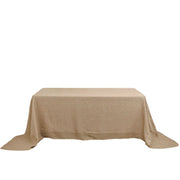90"x132" Rectangular Faux Burlap Polyester Tablecloth - Natural TAB_JUTE03_90132_NAT