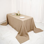 90"x132" Rectangular Faux Burlap Polyester Tablecloth - Natural TAB_JUTE03_90132_NAT