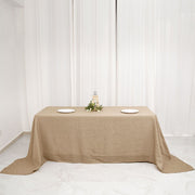 90"x132" Rectangular Faux Burlap Polyester Tablecloth - Natural TAB_JUTE03_90132_NAT