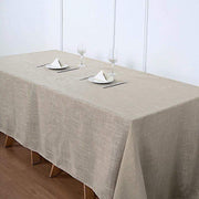 90"x132" Rectangular Premium Faux Burlap Polyester Tablecloth