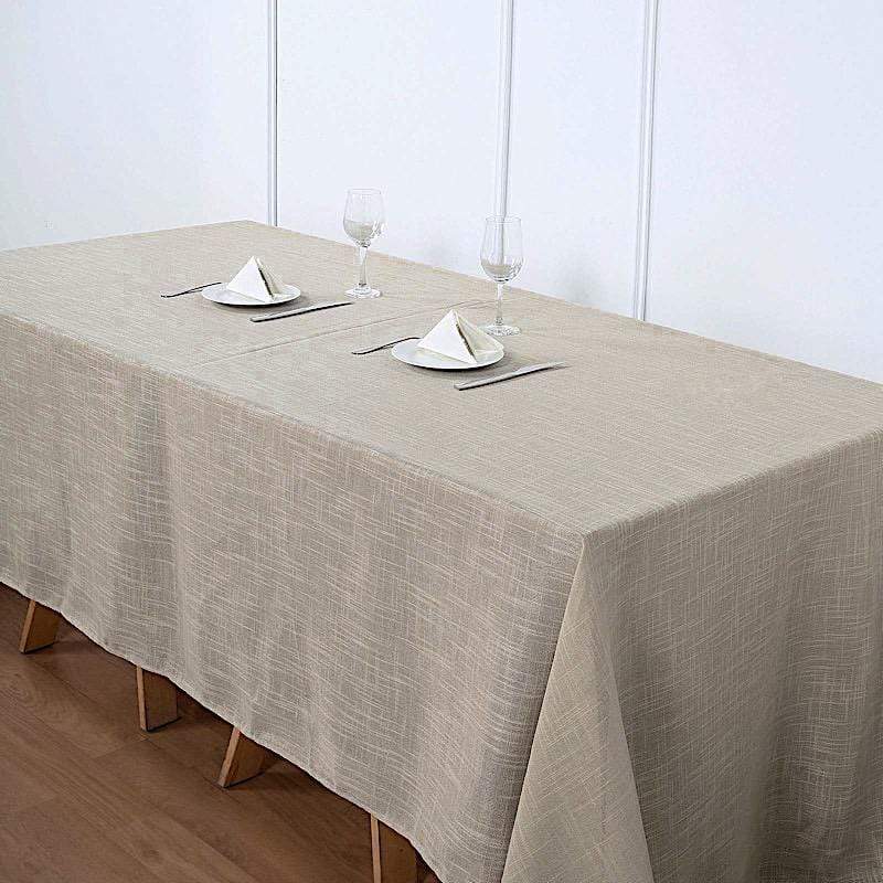 90"x132" Rectangular Premium Faux Burlap Polyester Tablecloth
