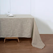 90"x132" Rectangular Premium Faux Burlap Polyester Tablecloth
