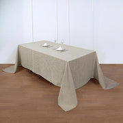 90"x132" Rectangular Premium Faux Burlap Polyester Tablecloth