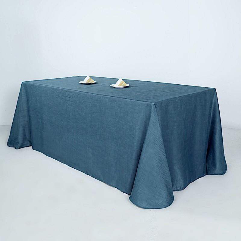 90"x132" Rectangular Premium Faux Burlap Polyester Tablecloth