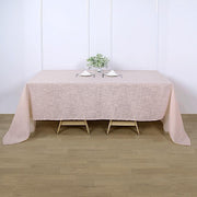 90"x132" Rectangular Premium Faux Burlap Polyester Tablecloth