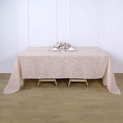 90"x132" Rectangular Premium Faux Burlap Polyester Tablecloth