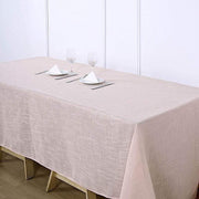 90"x132" Rectangular Premium Faux Burlap Polyester Tablecloth