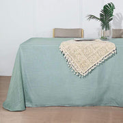 90"x132" Rectangular Premium Faux Burlap Polyester Tablecloth