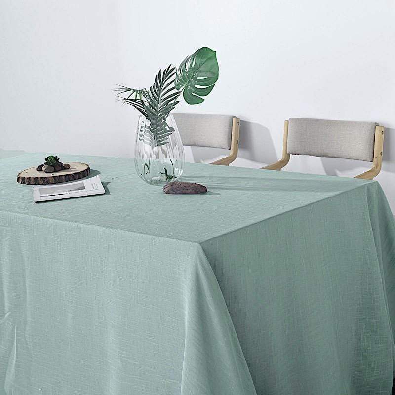 90"x132" Rectangular Premium Faux Burlap Polyester Tablecloth