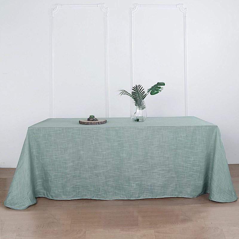 90"x132" Rectangular Premium Faux Burlap Polyester Tablecloth
