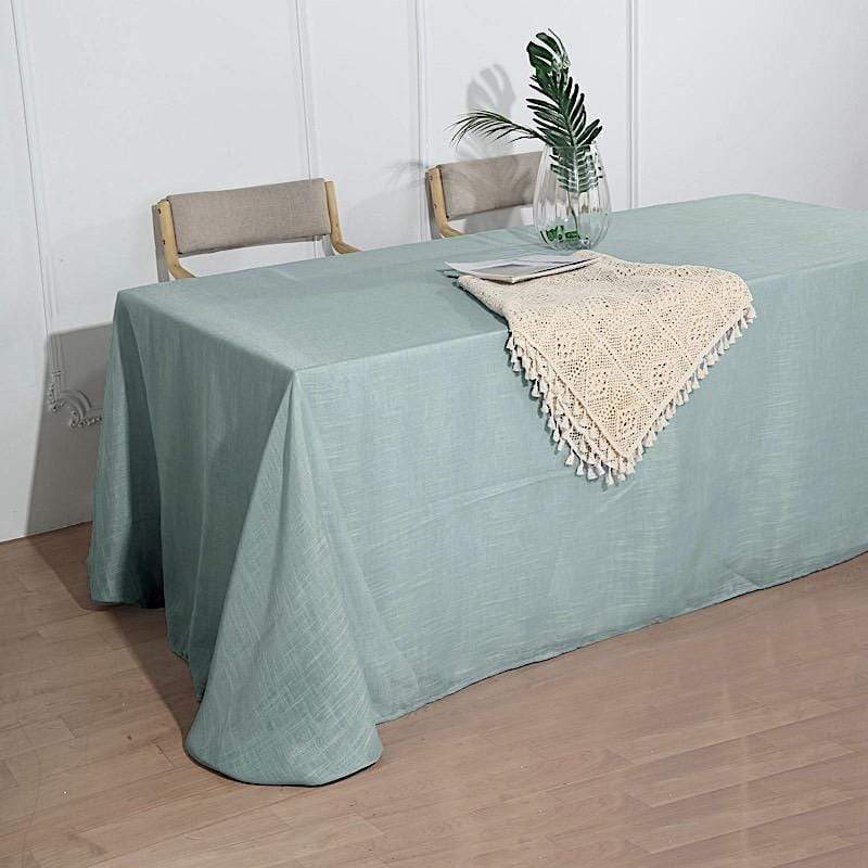 90"x132" Rectangular Premium Faux Burlap Polyester Tablecloth