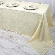 90"x132" Rectangular Premium Faux Burlap Polyester Tablecloth