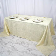 90"x132" Rectangular Premium Faux Burlap Polyester Tablecloth