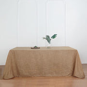 90"x132" Rectangular Premium Faux Burlap Polyester Tablecloth