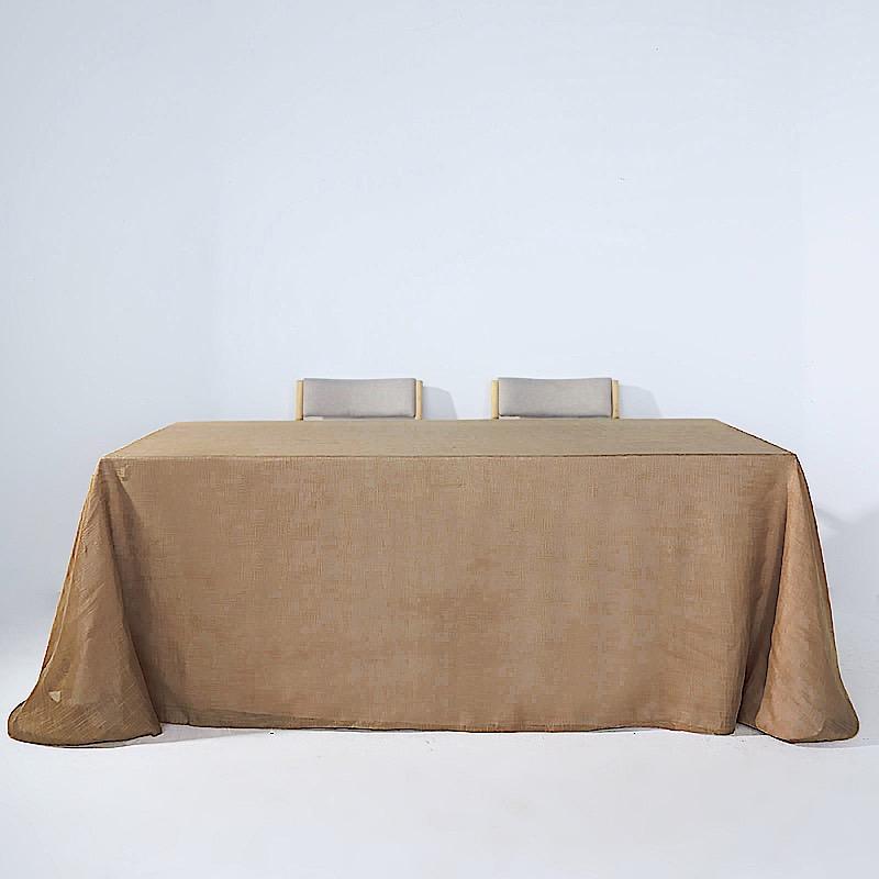 90"x132" Rectangular Premium Faux Burlap Polyester Tablecloth