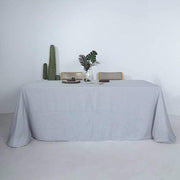 90"x132" Rectangular Premium Faux Burlap Polyester Tablecloth