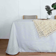 90"x132" Rectangular Premium Faux Burlap Polyester Tablecloth