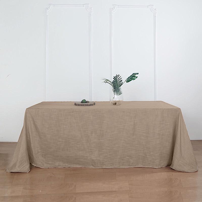 90"x132" Rectangular Premium Faux Burlap Polyester Tablecloth