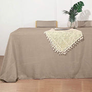 90"x132" Rectangular Premium Faux Burlap Polyester Tablecloth