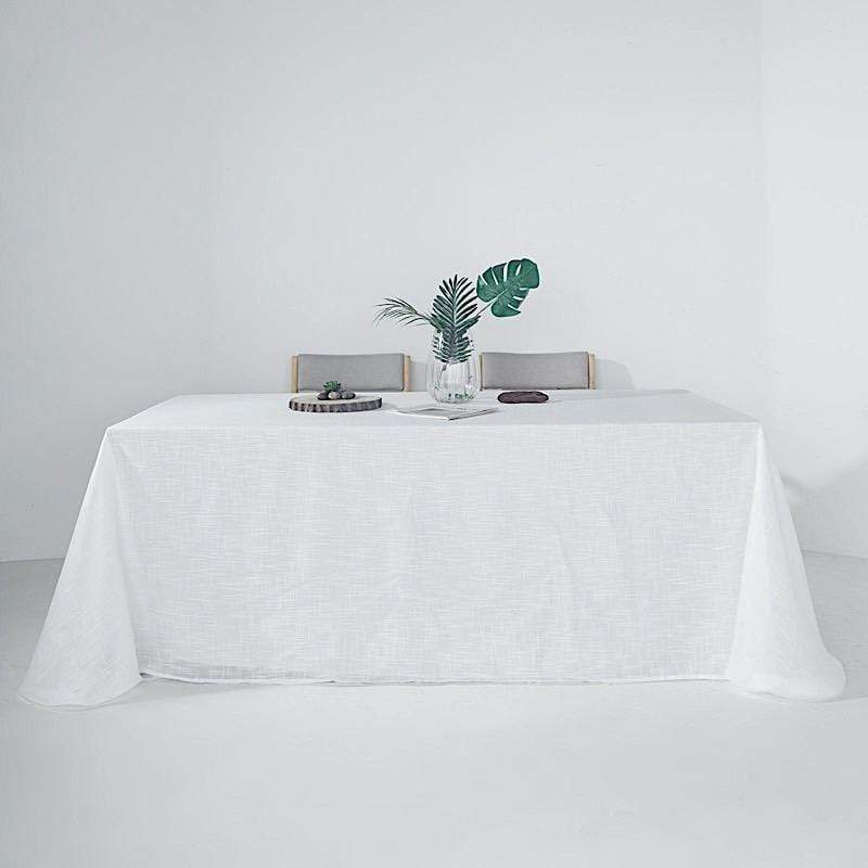 90"x132" Rectangular Premium Faux Burlap Polyester Tablecloth