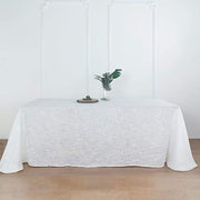 90"x132" Rectangular Premium Faux Burlap Polyester Tablecloth