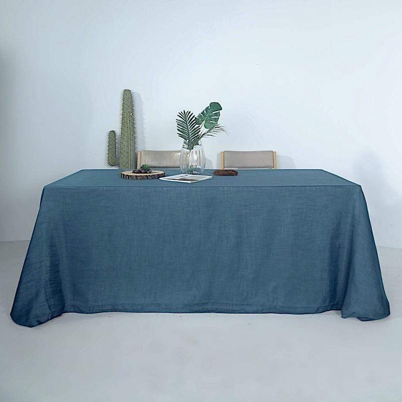 90"x132" Rectangular Premium Faux Burlap Polyester Tablecloth