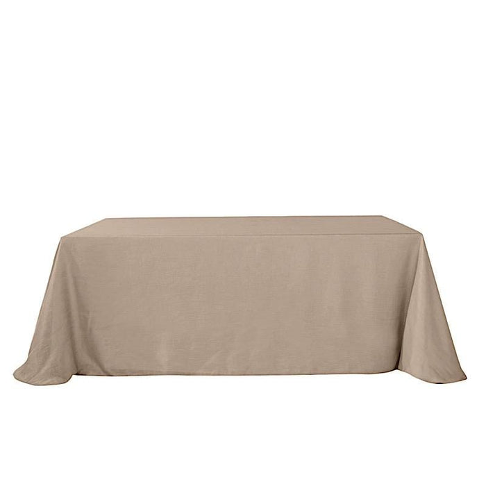 90"x132" Rectangular Premium Faux Burlap Polyester Tablecloth TAB_JUTE02_90132_063