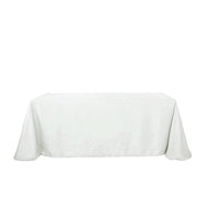 90"x132" Rectangular Premium Faux Burlap Polyester Tablecloth TAB_JUTE02_90132_WHT