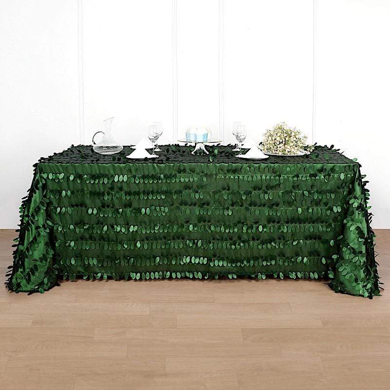 90"x132" Taffeta Rectangular Tablecloth with Leaf Petals Design