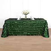 90"x132" Taffeta Rectangular Tablecloth with Leaf Petals Design