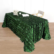 90"x132" Taffeta Rectangular Tablecloth with Leaf Petals Design