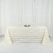 90"x132" Taffeta Rectangular Tablecloth with Leaf Petals Design