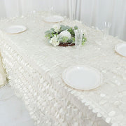 90"x132" Taffeta Rectangular Tablecloth with Leaf Petals Design