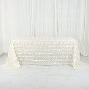90"x132" Taffeta Rectangular Tablecloth with Leaf Petals Design