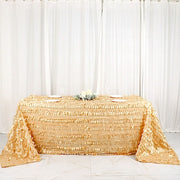 90"x132" Taffeta Rectangular Tablecloth with Leaf Petals Design