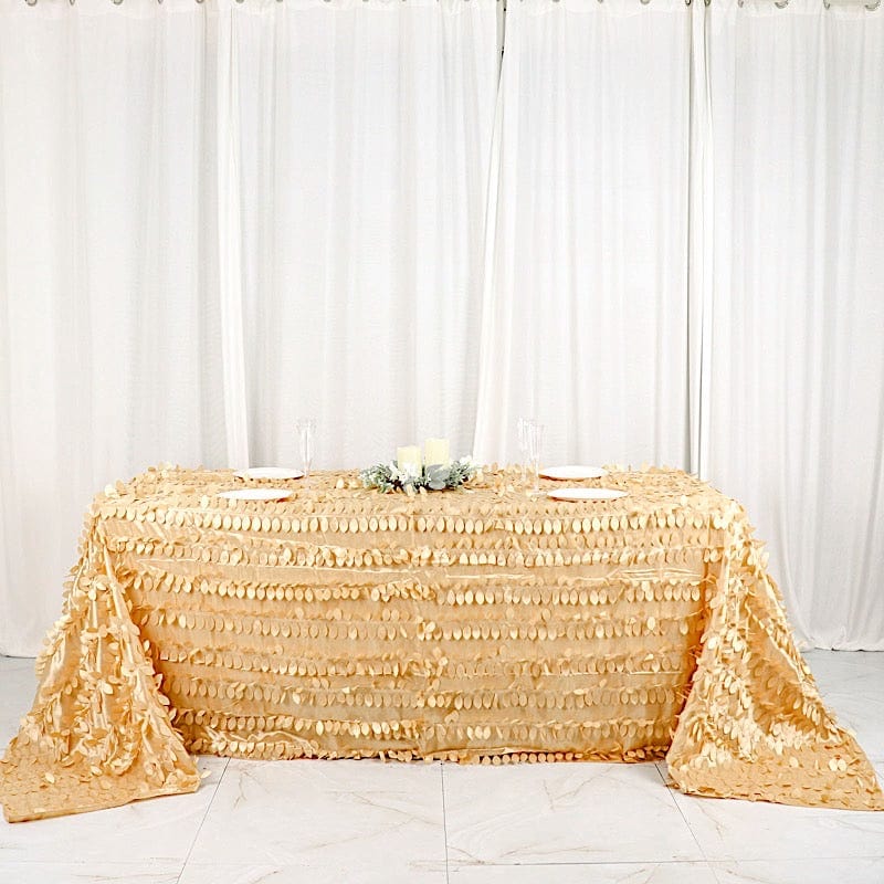 90"x132" Taffeta Rectangular Tablecloth with Leaf Petals Design