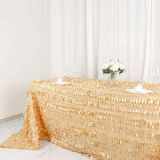 90"x132" Taffeta Rectangular Tablecloth with Leaf Petals Design