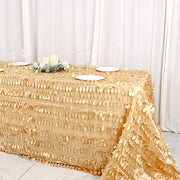 90"x132" Taffeta Rectangular Tablecloth with Leaf Petals Design