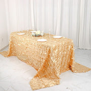90"x132" Taffeta Rectangular Tablecloth with Leaf Petals Design