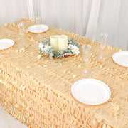 90"x132" Taffeta Rectangular Tablecloth with Leaf Petals Design