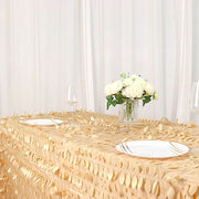 90"x132" Taffeta Rectangular Tablecloth with Leaf Petals Design