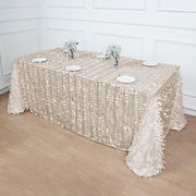 90"x132" Taffeta Rectangular Tablecloth with Leaf Petals Design