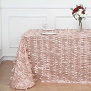 90"x132" Taffeta Rectangular Tablecloth with Leaf Petals Design