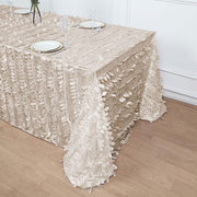 90"x132" Taffeta Rectangular Tablecloth with Leaf Petals Design