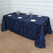 90"x132" Taffeta Rectangular Tablecloth with Leaf Petals Design