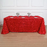 90"x132" Taffeta Rectangular Tablecloth with Leaf Petals Design