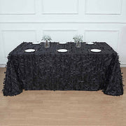 90"x132" Taffeta Rectangular Tablecloth with Leaf Petals Design