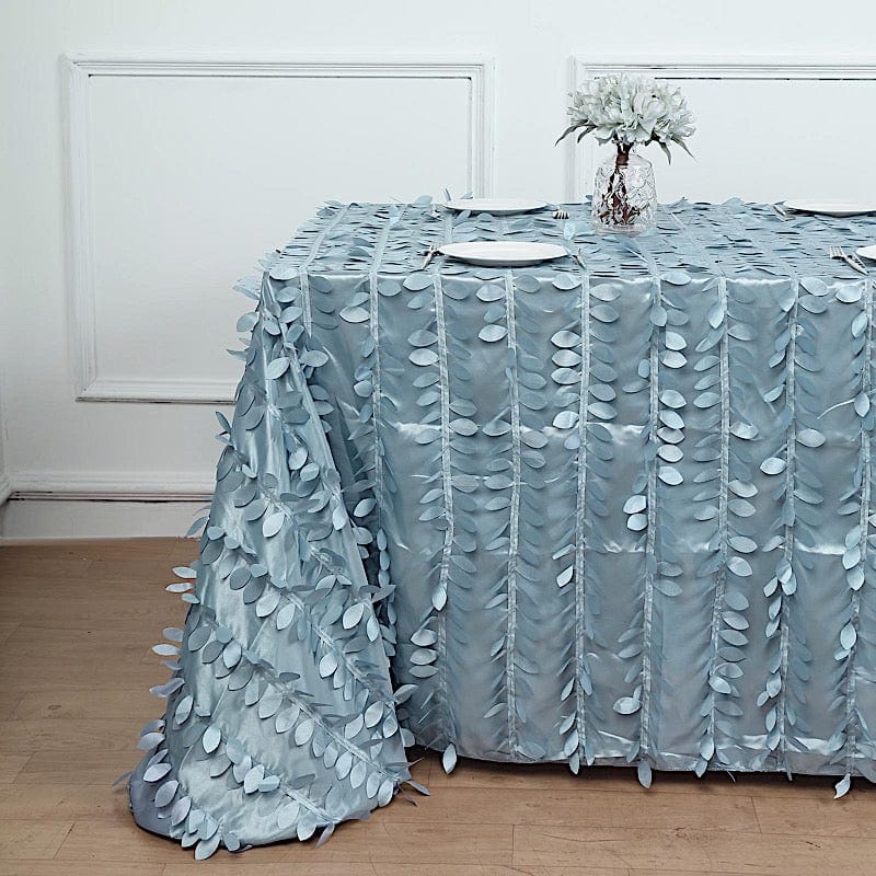 90"x132" Taffeta Rectangular Tablecloth with Leaf Petals Design