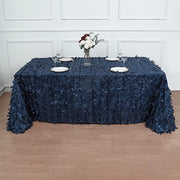 90"x132" Taffeta Rectangular Tablecloth with Leaf Petals Design